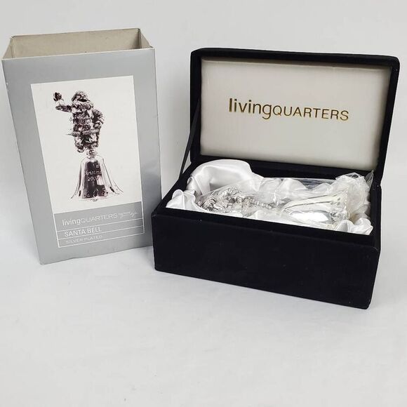LivingQuarters Santa Bell Silver Plated 2007 with Box - Picture 2 of 5